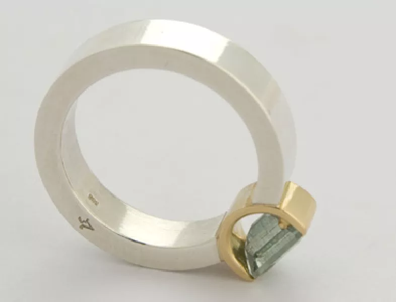 Bague rectangle argent